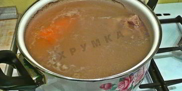 рассольник ленинградский с мясом перловкой и огурцами