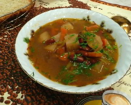 Рассольник с фасолью