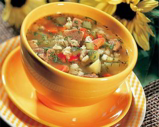 Рассольник с говядиной в мультиварке