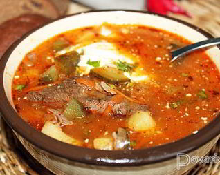 Рассольник с говядиной