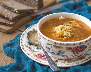 Рассольник с грибами и булгуром