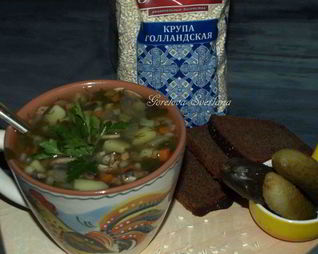 Рассольник с грибами и перловой крупой