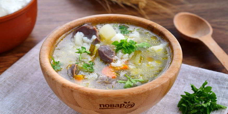 Рецепт рассольника с гусиными потрошками