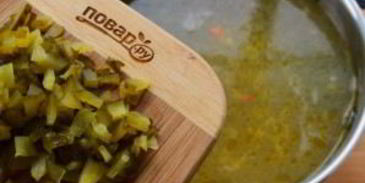 рассольник с гусиными потрошками