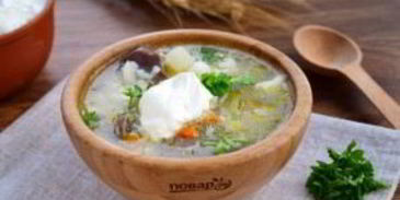 рассольник с гусиными потрошками