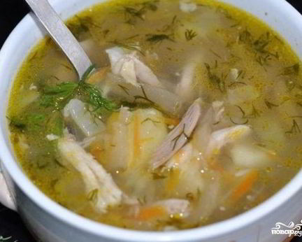 Рассольник с курицей и рисом