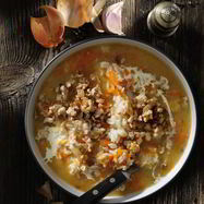 Рецепт Рассольника с мясом и рисом