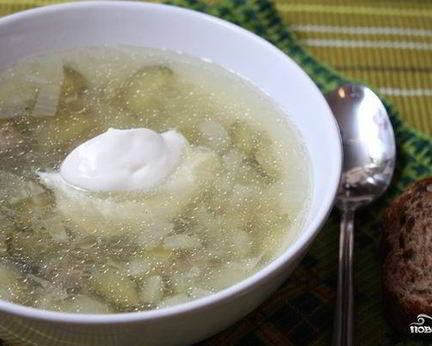 Рассольник с перловкой без мяса