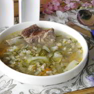 Рецепт Рассольника с перловкой и солеными огурцами