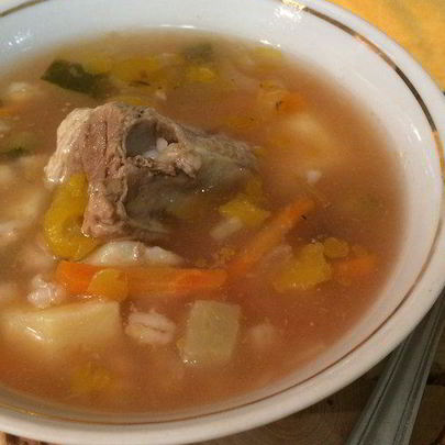 Рассольник с перловкой