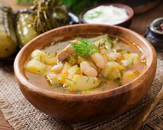 Рассольник с рисом и ягненком