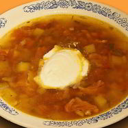 Рецепт Рассольника с телятиной и сушеными грибами