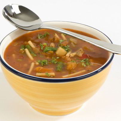 Рассольник со свежими и солеными огурчиками