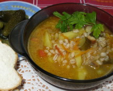 Суп Рассольник классический с перловкой
