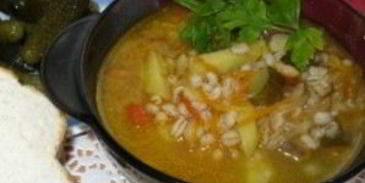 суп рассольник классический с перловкой