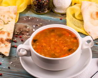 Вегетарианский рассольник с фасолью