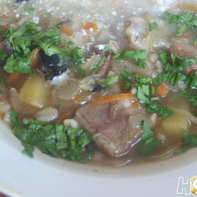 Кислые щи с сухими грибами