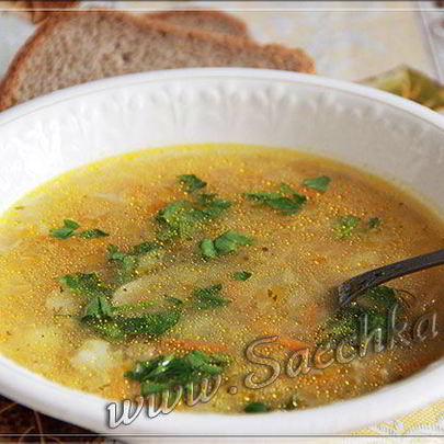 Постные щи из крошева с ячневой крупой