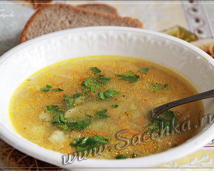 Постные щи из крошева с ячневой крупой