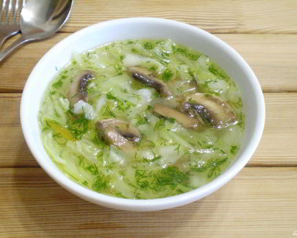 Постные щи из свежей капусты