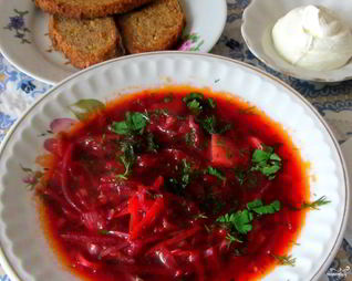 Щи из красной капусты