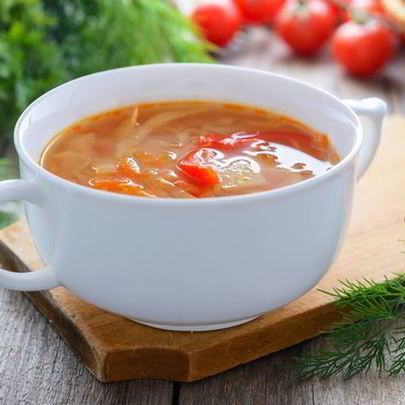 Щи из молодой капусты с помидорами