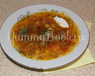 Щи из свежей капусты с говядиной