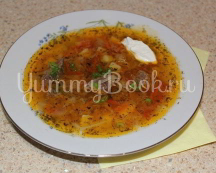 Щи из свежей капусты с говядиной