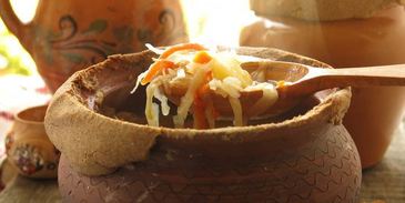 щи на утином бульоне в горшочке