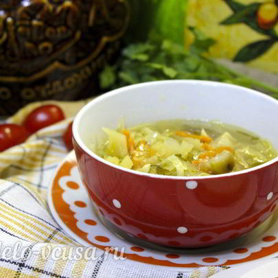 Щи с курицей и грибами