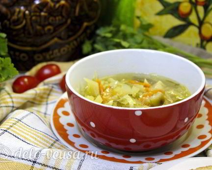 Щи с курицей и грибами