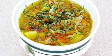 щи с рыбными консервами