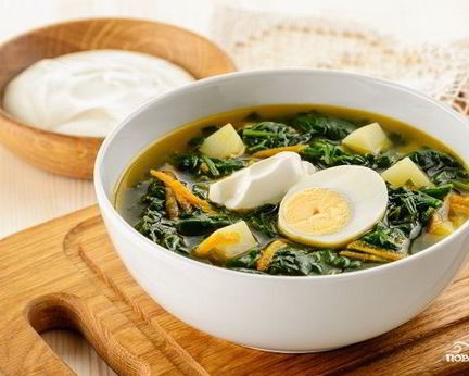 Щи со шпинатом