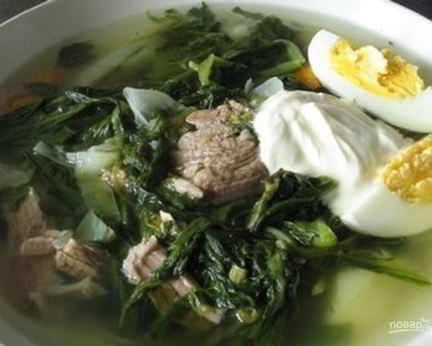 Зеленые щи из щавеля