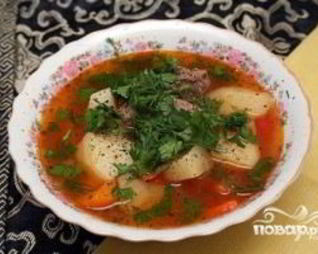 Шурпа из баранины по-узбекски