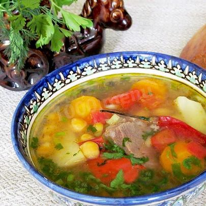 Шурпа из баранины в казане