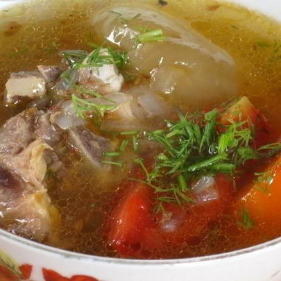 Шурпа по-узбекски из баранины