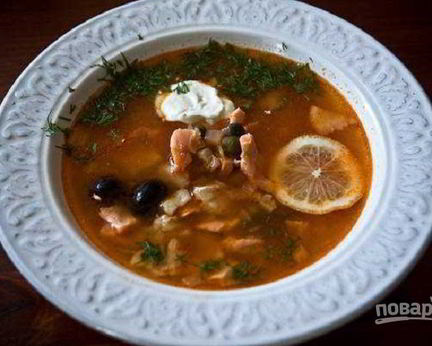 Простая рыбная солянка