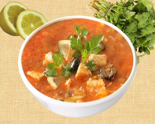 Рыбная солянка с белугой