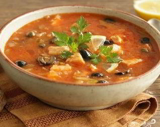 Рыбная солянка с семгой