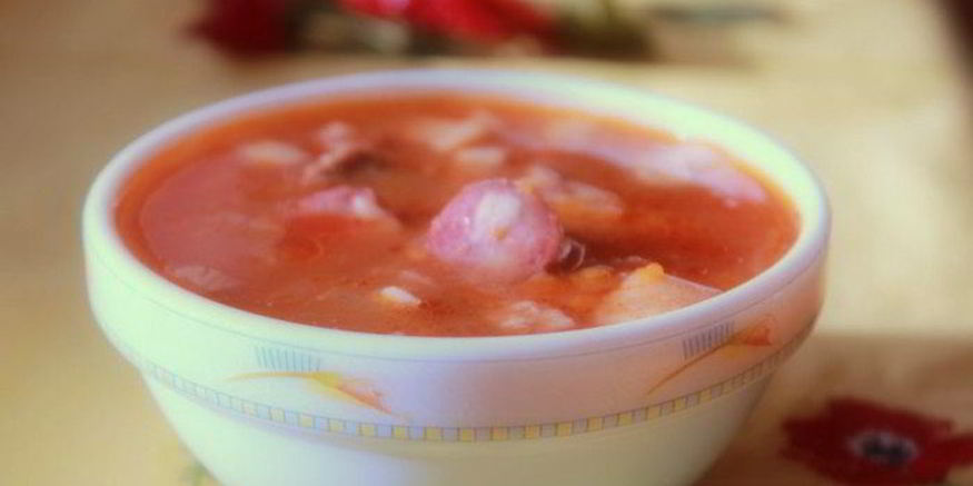 Рецепт солянки с говяжьим сердцем и охотничьими колбасками