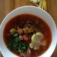 Рецепт Солянки с копчеными ребрами и колбасками