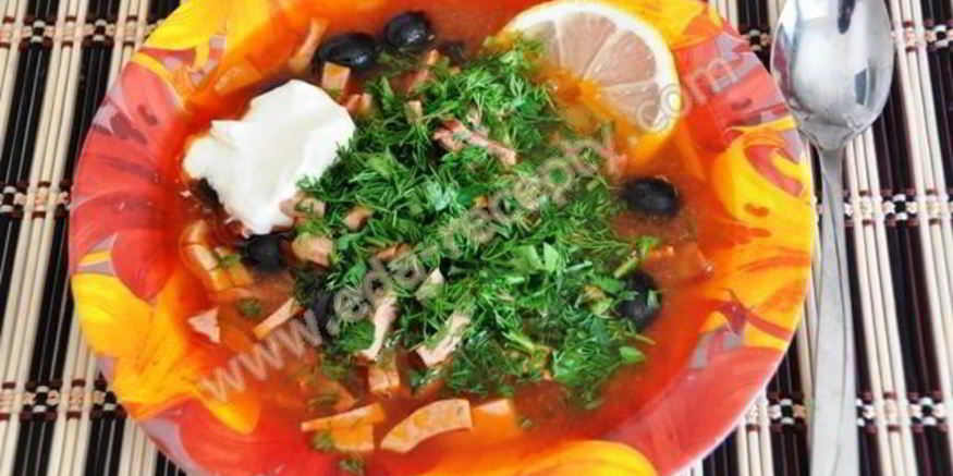 Рецепт солянки сборной мясной