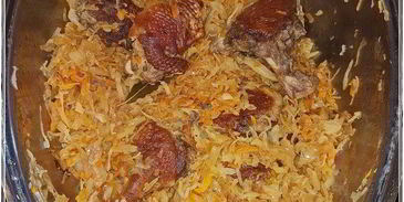 утка с капустой