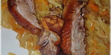 утка с капустой