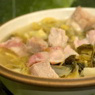 Рецепт Супа из картофеля и савойской капусты с беконом