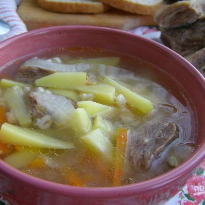 Суп из перловки с мясом