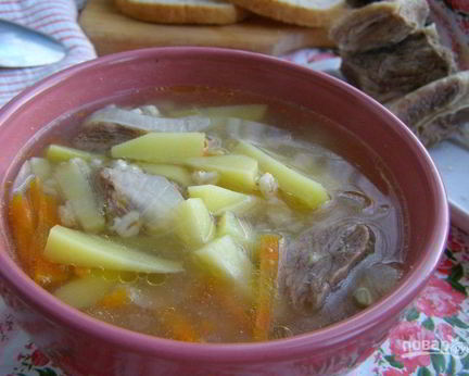 Суп из перловки с мясом