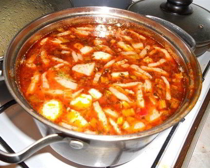 Харчо из копченой свинины с морковкой