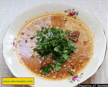 Вкусный суп харчо из говядины с рисом